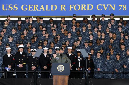 President, POTUS, Donald J. Trump, PCU Gerald R. Ford (CVN78)